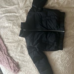 Abercrombie Ultra collection black cropped puffer.